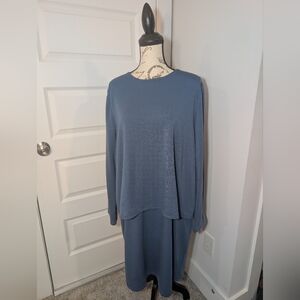 J. Jill Blue Long Sleeve Dress Size XL NWT